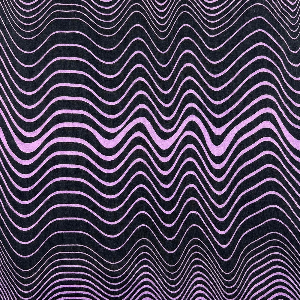 Y2K Cache Vintage Purple Striped Swirl Bodycon Sleeveless Midi Dress - Picture 4 of 6